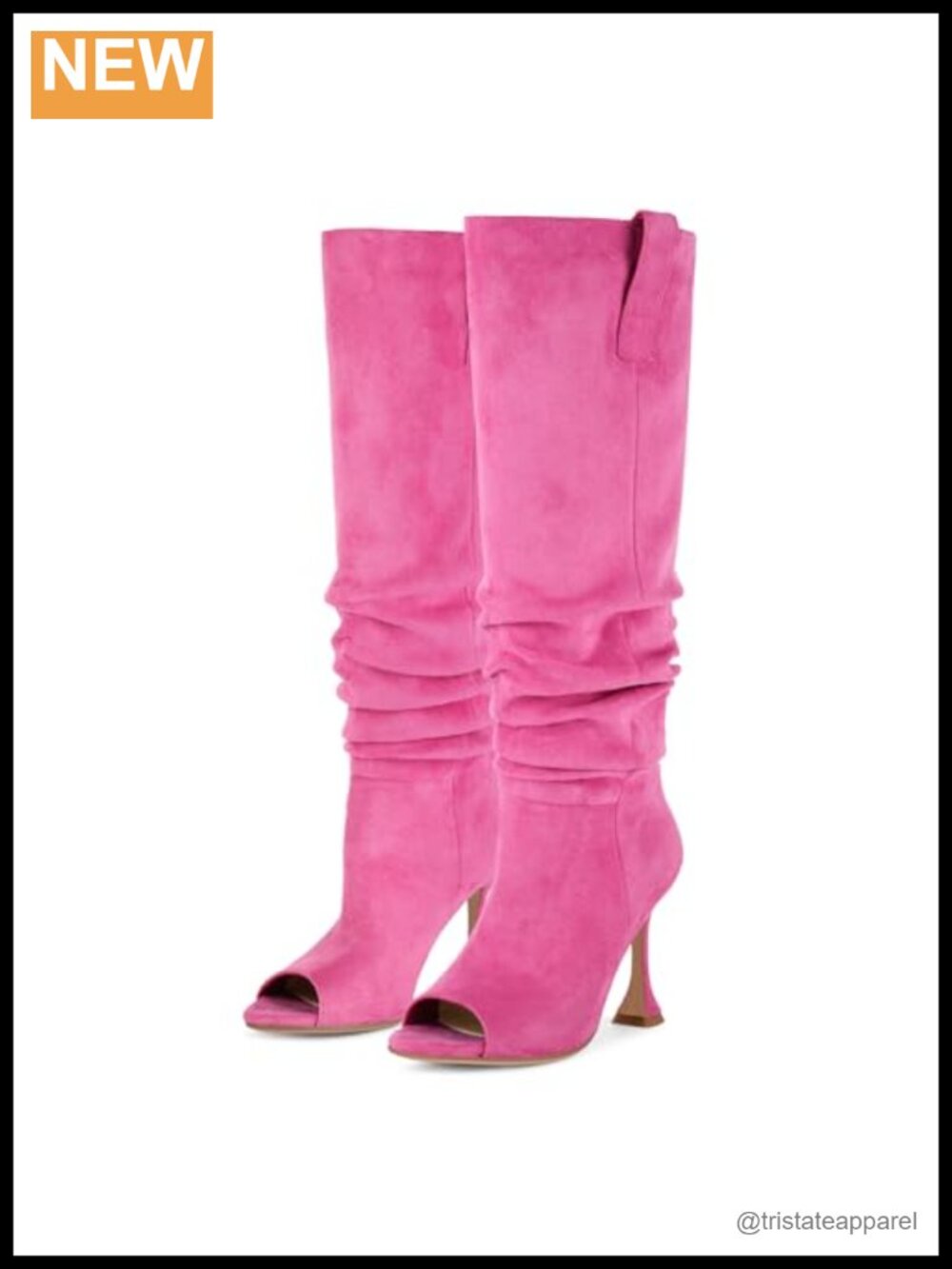 Peep Toe Stiletto Heels Slouchy Knee High Boots for Party Casual Wear